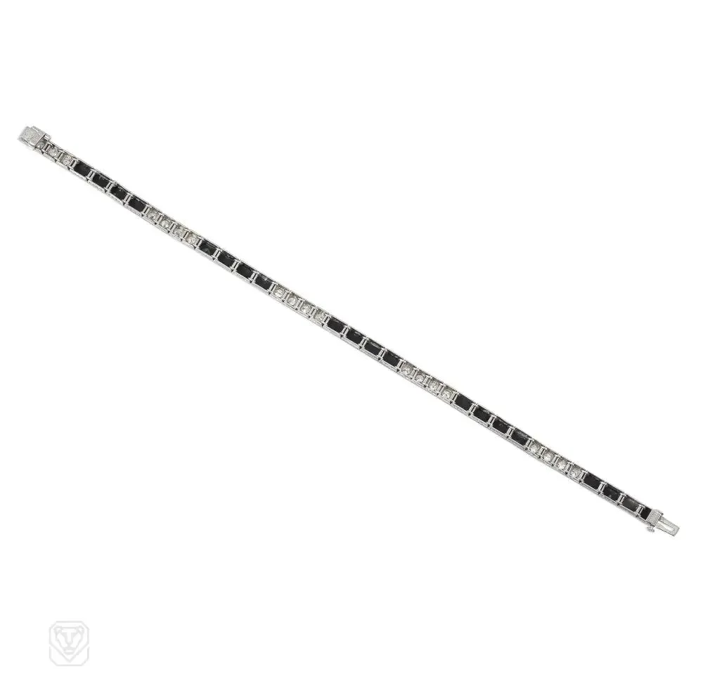 J.E Caldwell onyx and diamond line bracelet