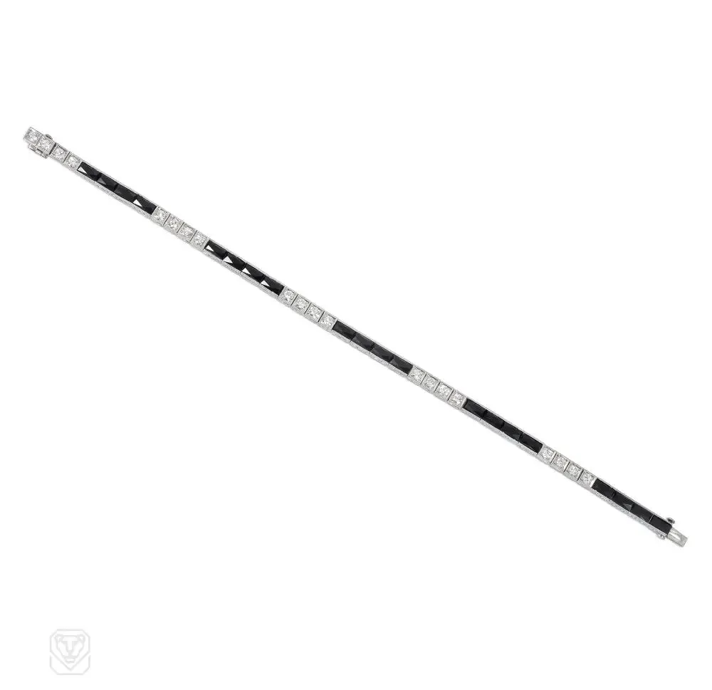 J.E Caldwell onyx and diamond line bracelet