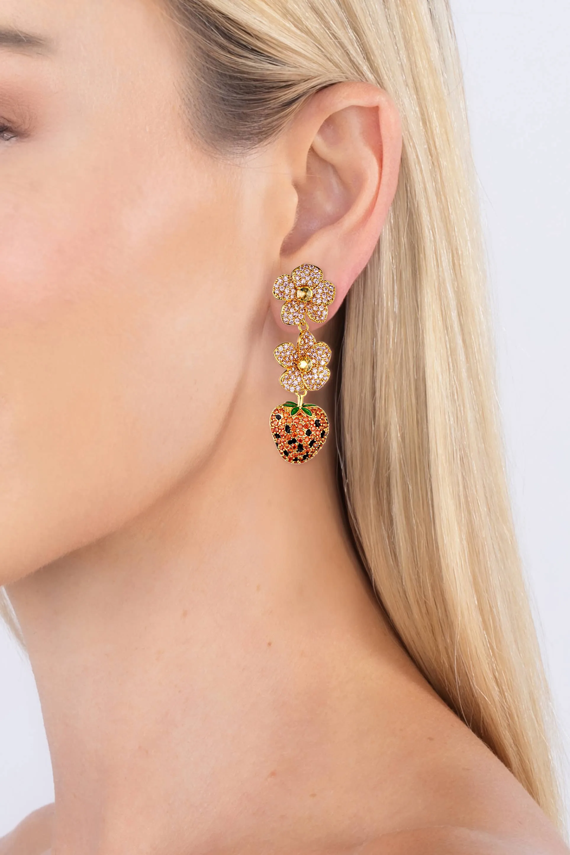 Juicy Strawberry Drop Earrings
