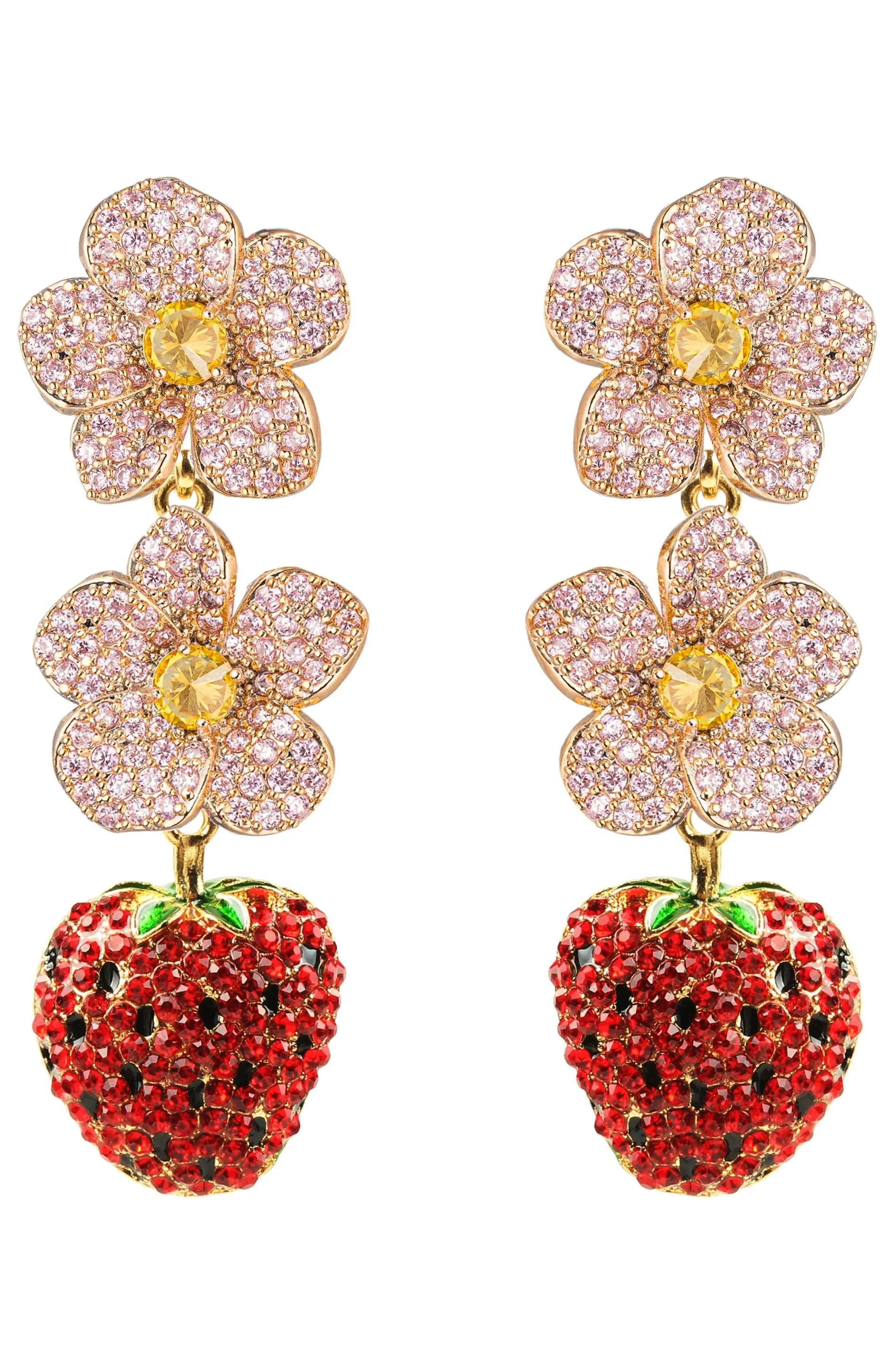 Juicy Strawberry Drop Earrings