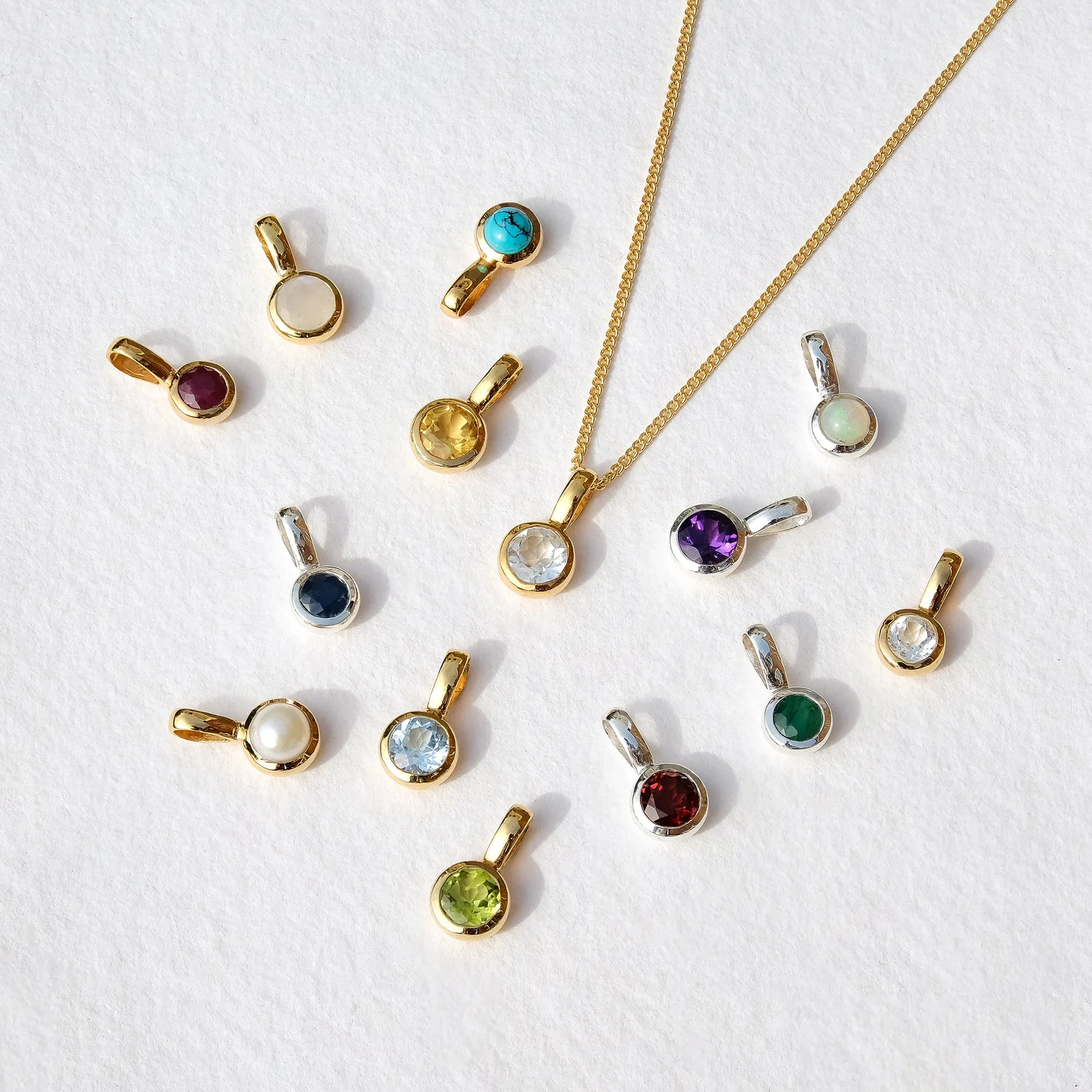 July Birthstone Charm Necklace - Ruby