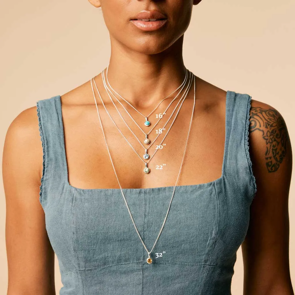 July Birthstone Charm Necklace - Ruby