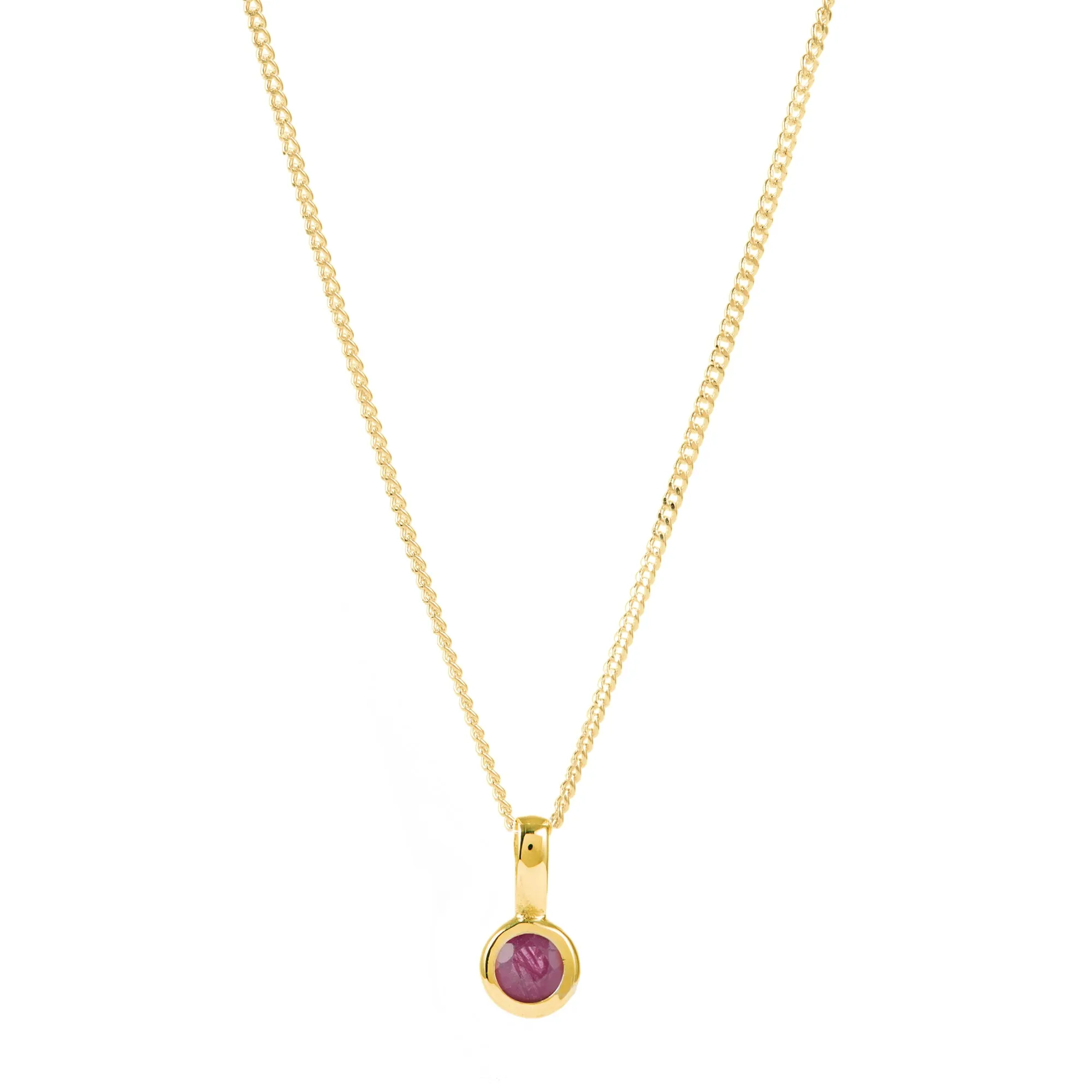 July Birthstone Charm Necklace - Ruby