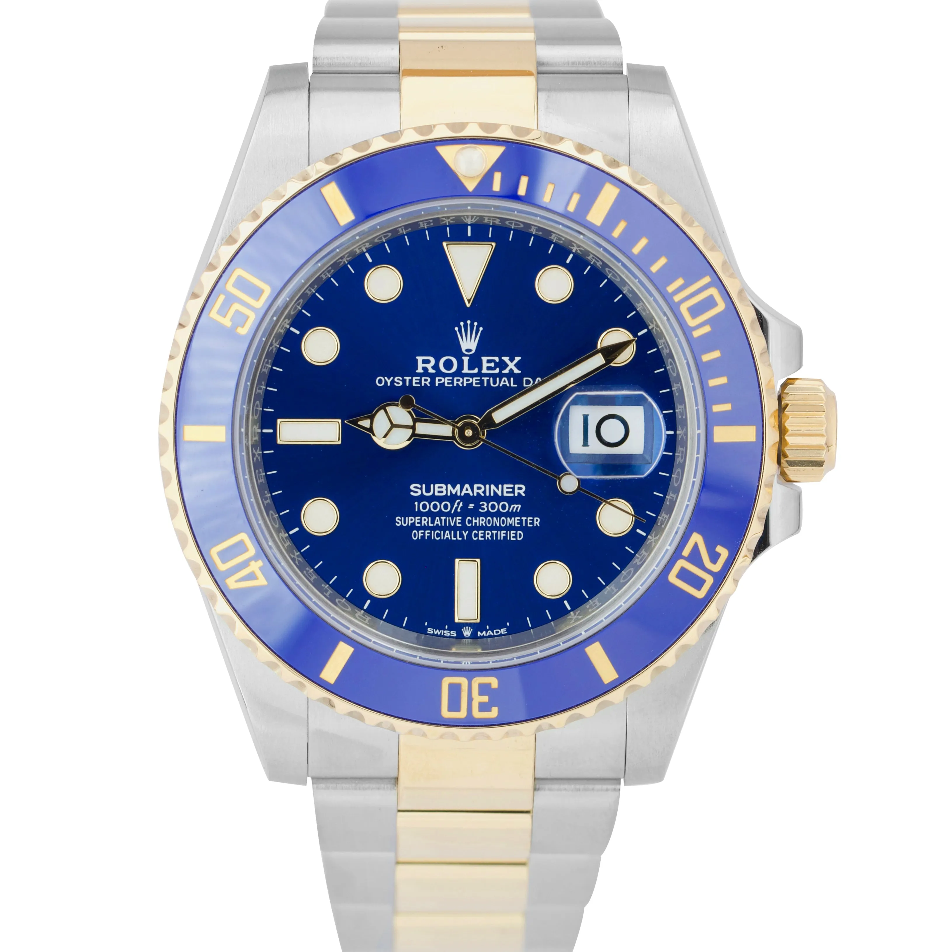 JUNE 2021 MINT Rolex Submariner Date 41mm Ceramic Two-Tone Blue Watch 126613 LB