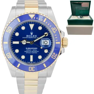 JUNE 2021 MINT Rolex Submariner Date 41mm Ceramic Two-Tone Blue Watch 126613 LB