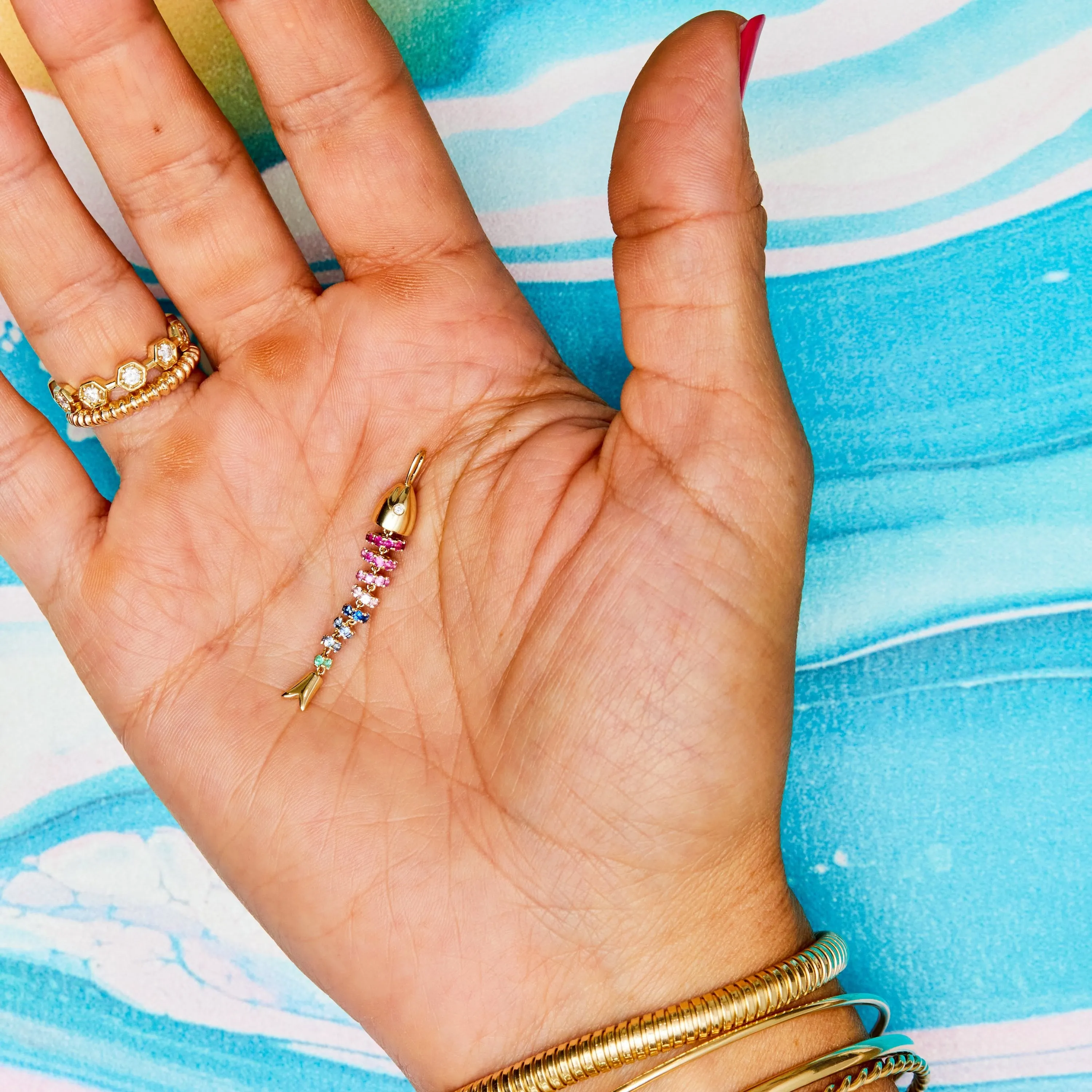Kinetic Rainbow Poisson Pendant