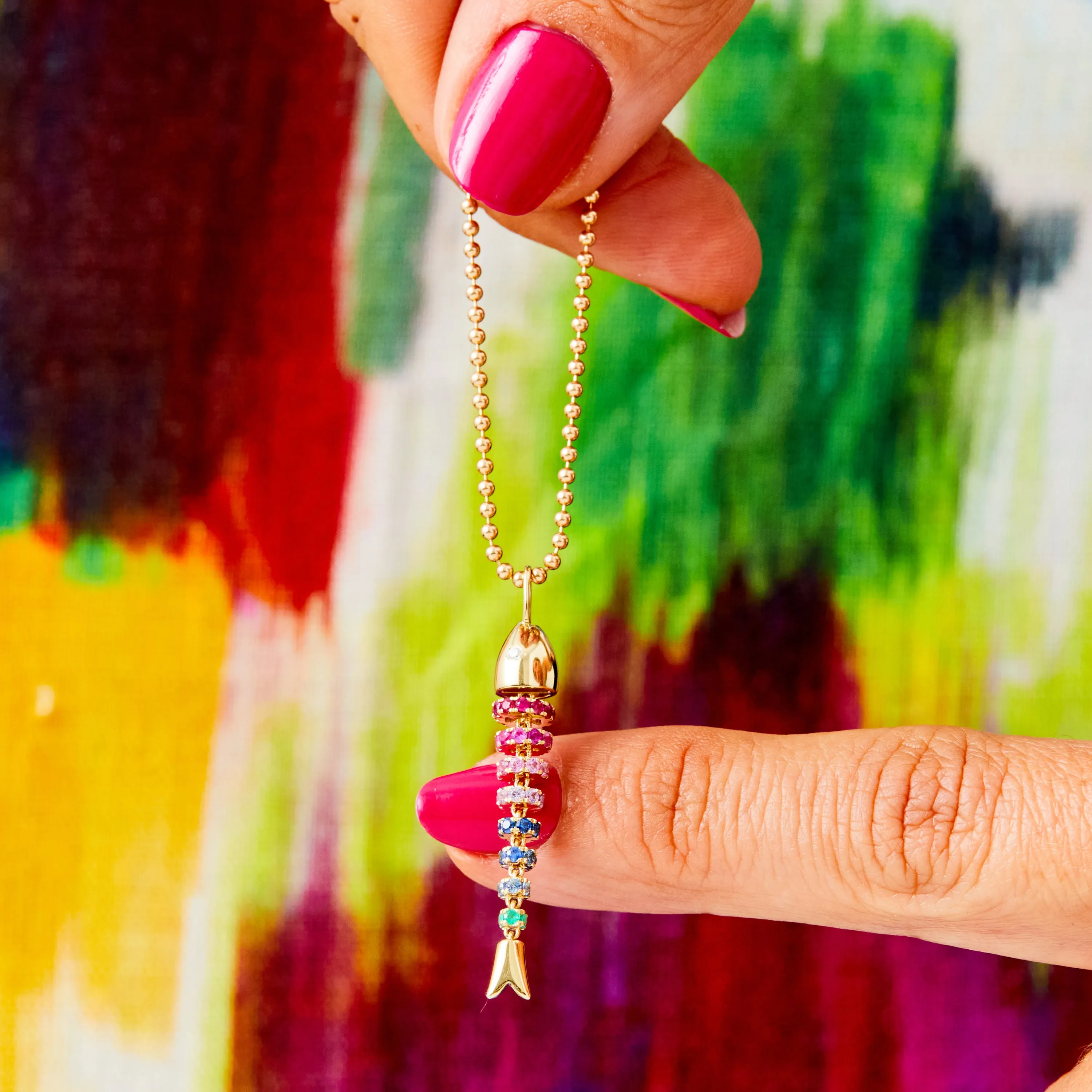 Kinetic Rainbow Poisson Pendant