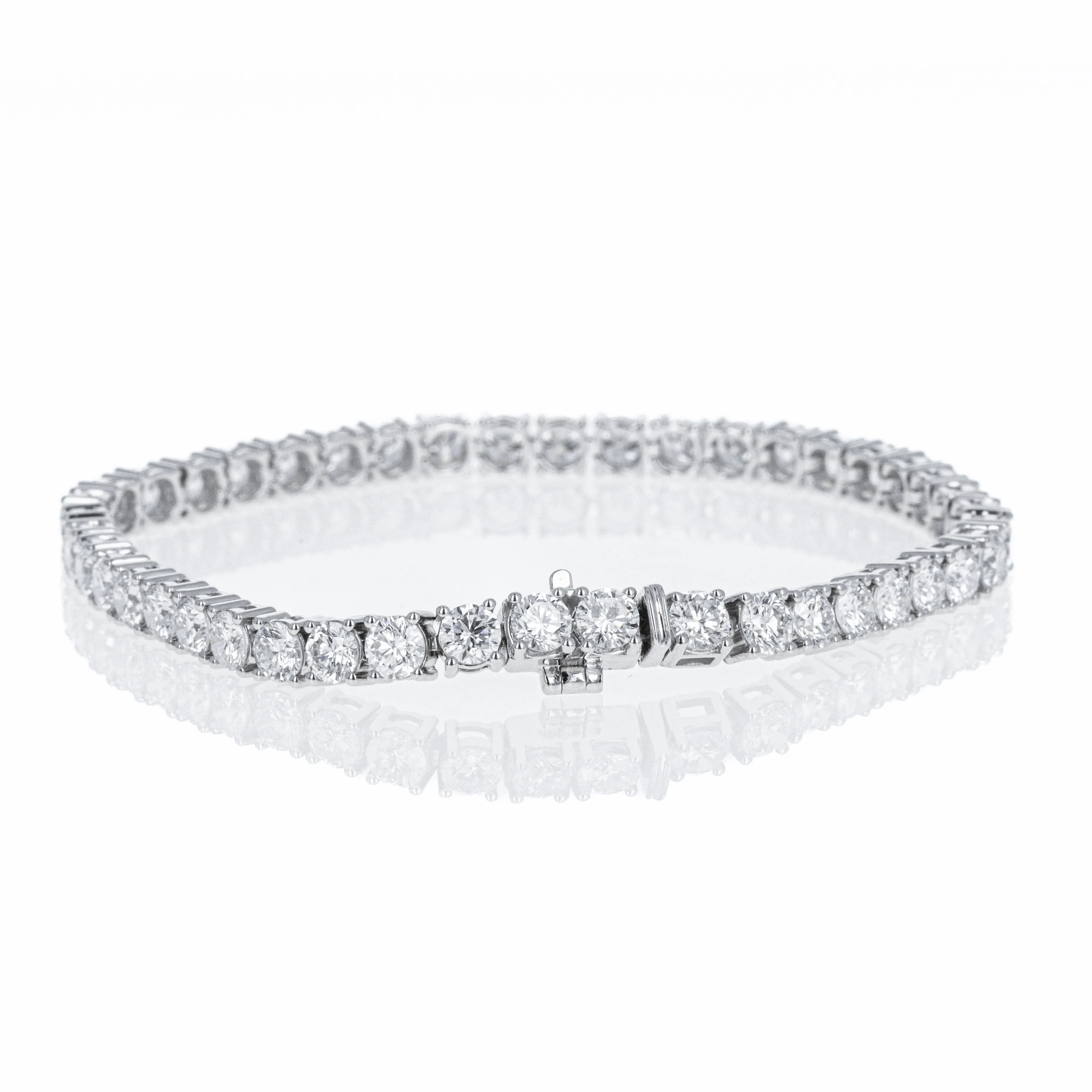 Lab Grown Platinum 5.34 Carat Round Diamond Tennis Bracelet