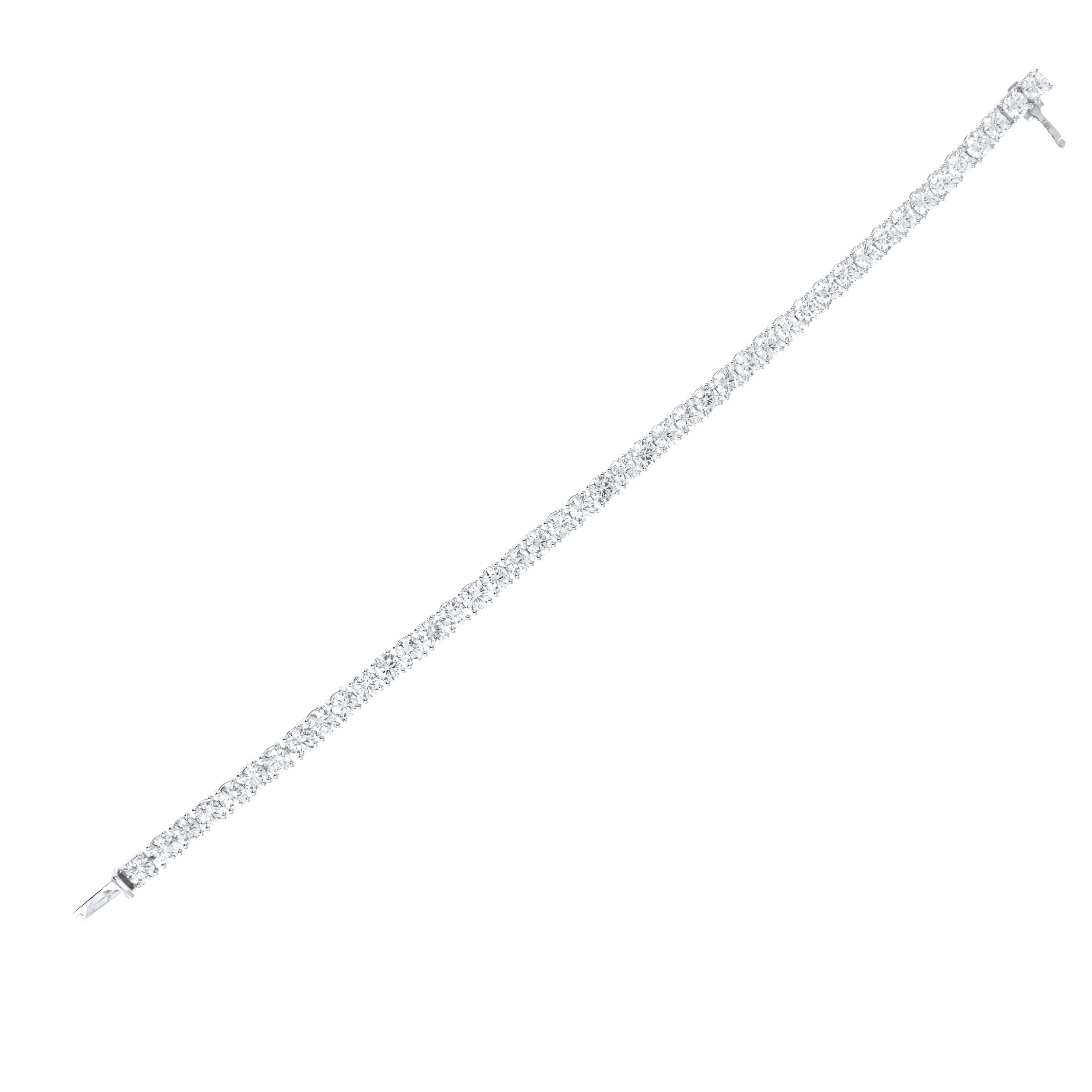 Lab Grown Platinum 5.34 Carat Round Diamond Tennis Bracelet