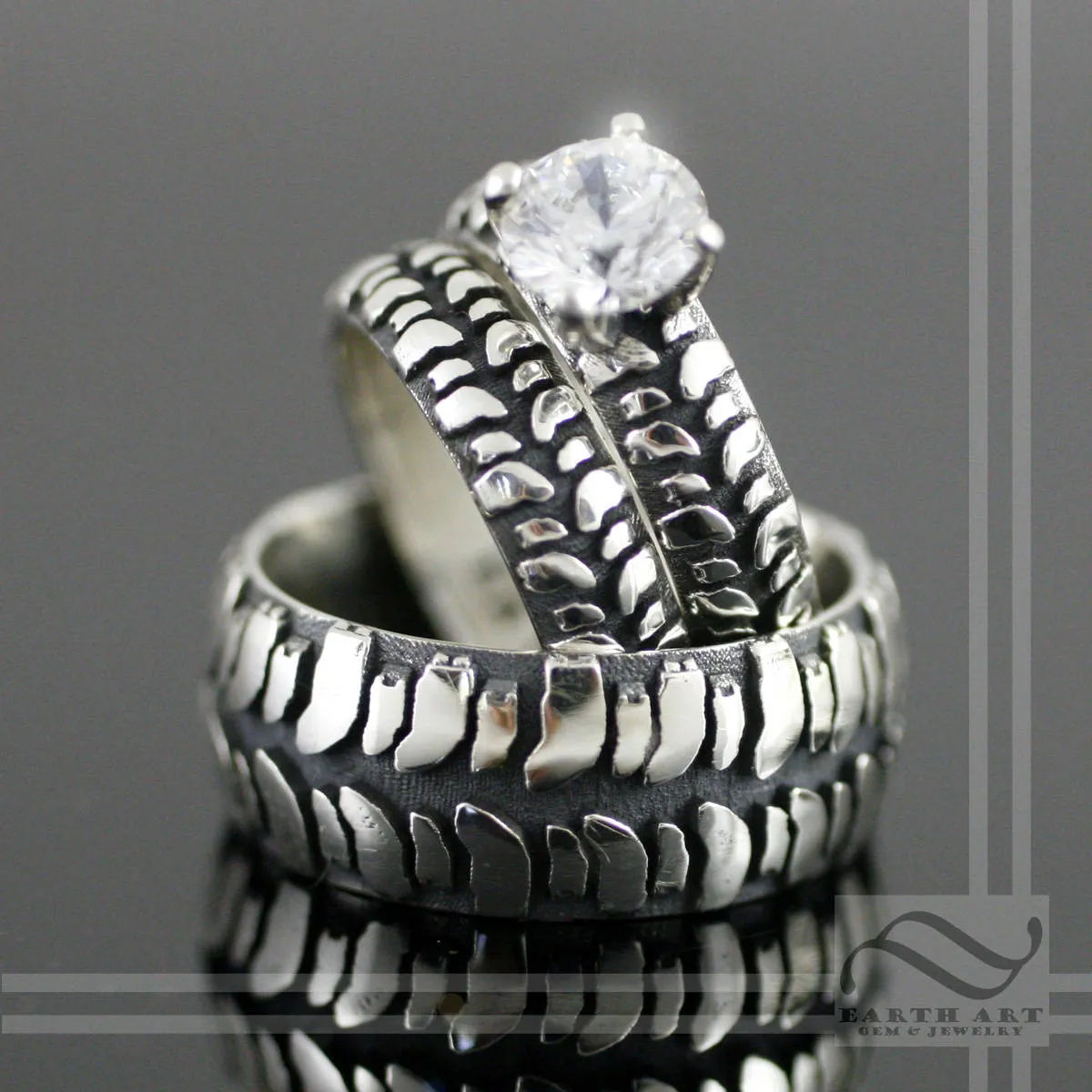 Ladies Mud Bogger® by Interco® Tire Tread Solitaire Engagement Ring