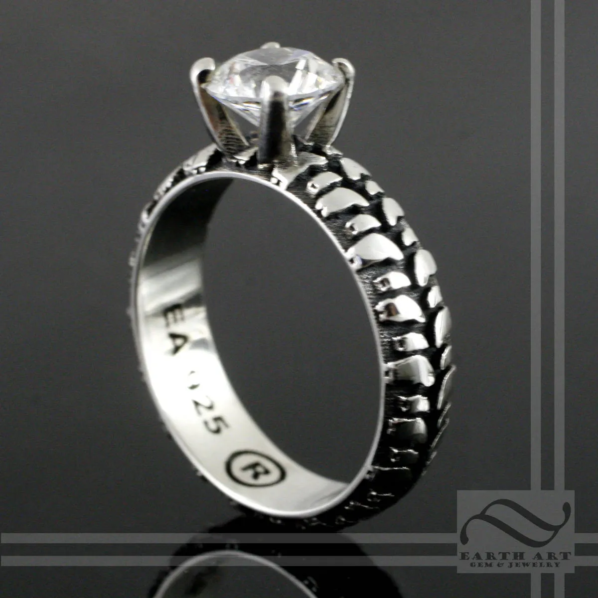 Ladies Mud Bogger® by Interco® Tire Tread Solitaire Engagement Ring
