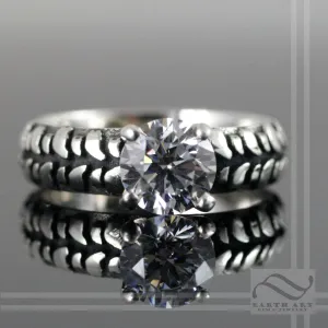 Ladies Mud Bogger® by Interco® Tire Tread Solitaire Engagement Ring
