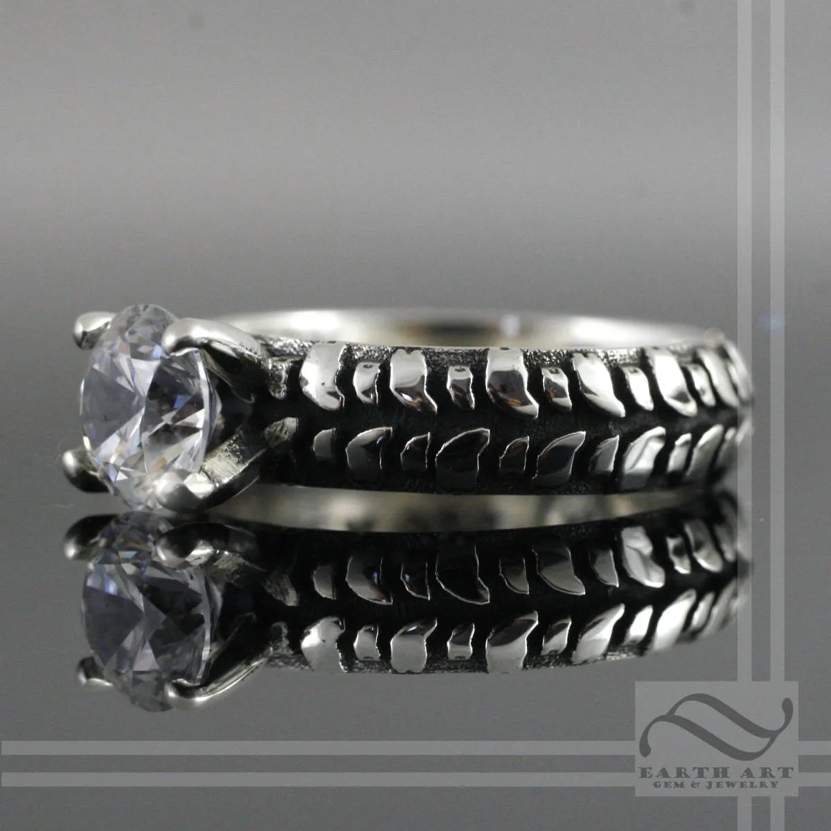 Ladies Mud Bogger® by Interco® Tire Tread Solitaire Engagement Ring