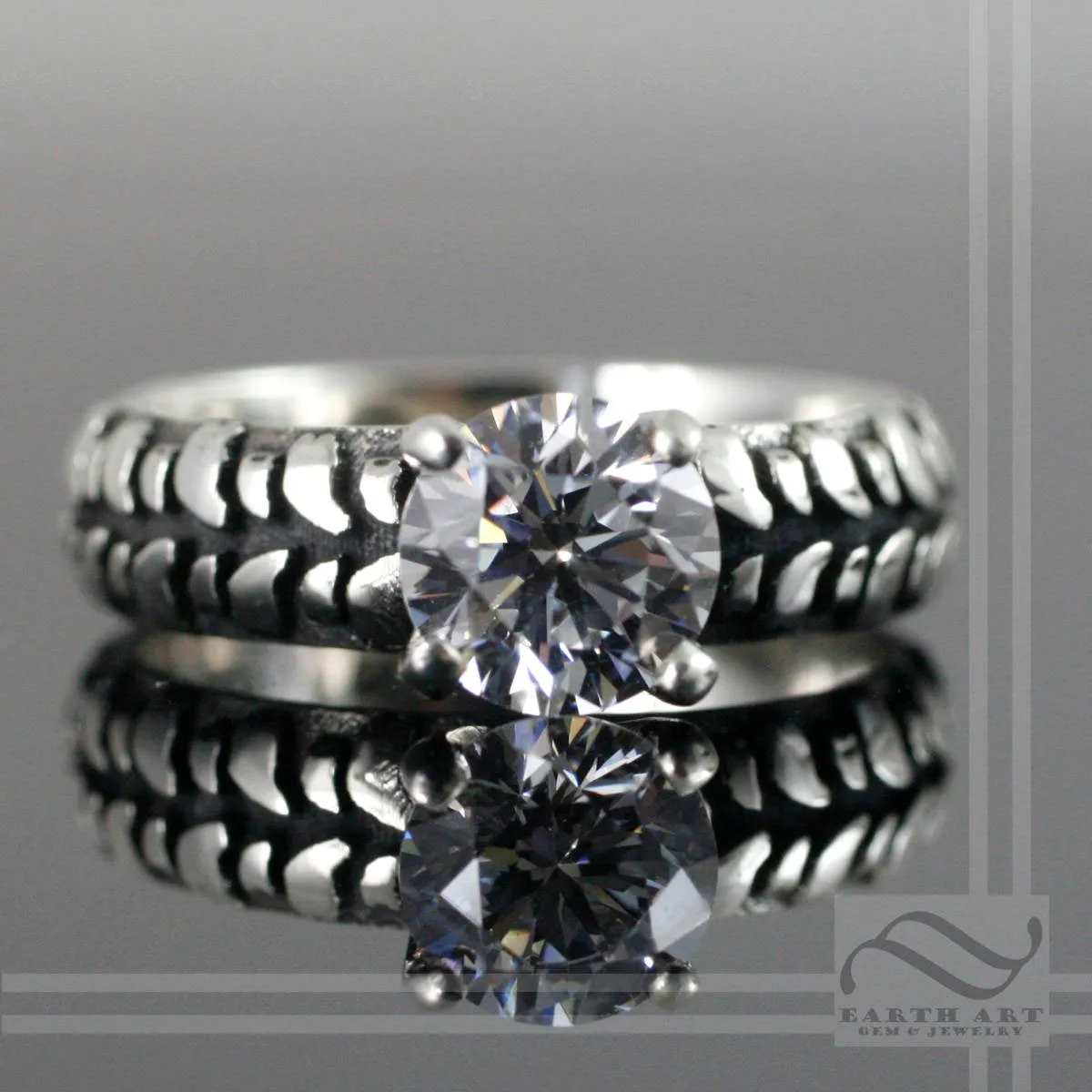 Ladies Mud Bogger® by Interco® Tire Tread Solitaire Engagement Ring