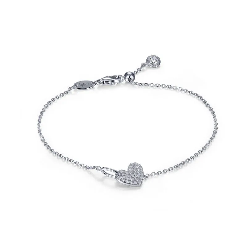 Lafonn 0.6 CTW Adjustable Heart Chain Bracelet