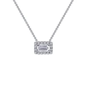 Lafonn Baguette Halo Necklace