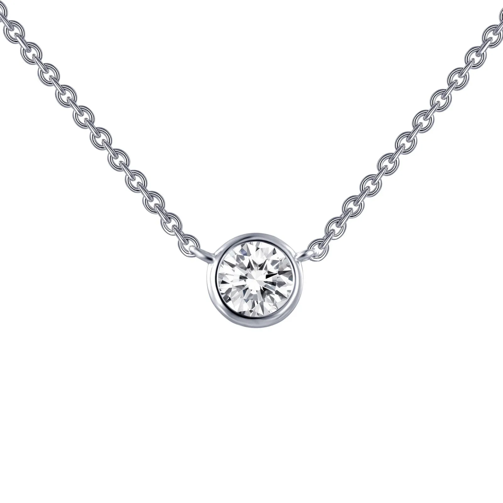 Lafonn Classic Bezel Set Simulated Round Cut Diamond Solitaire