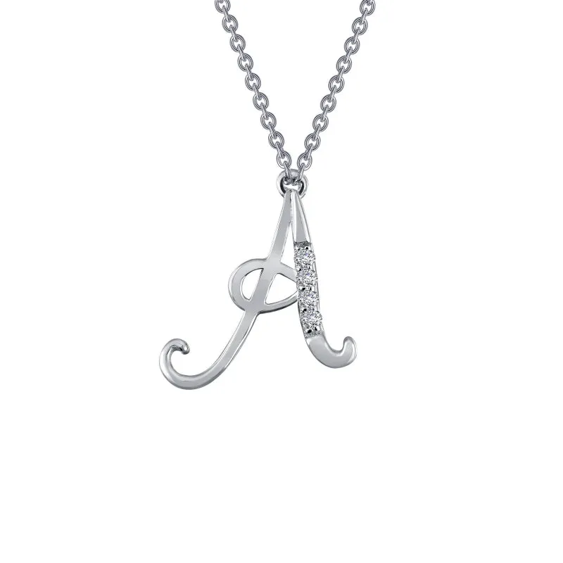 Lafonn Letter A Pendant Necklace