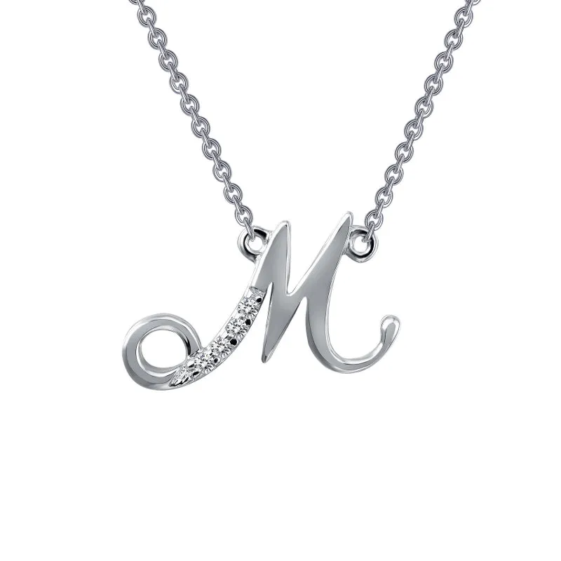 Lafonn Letter M Pendant Necklace