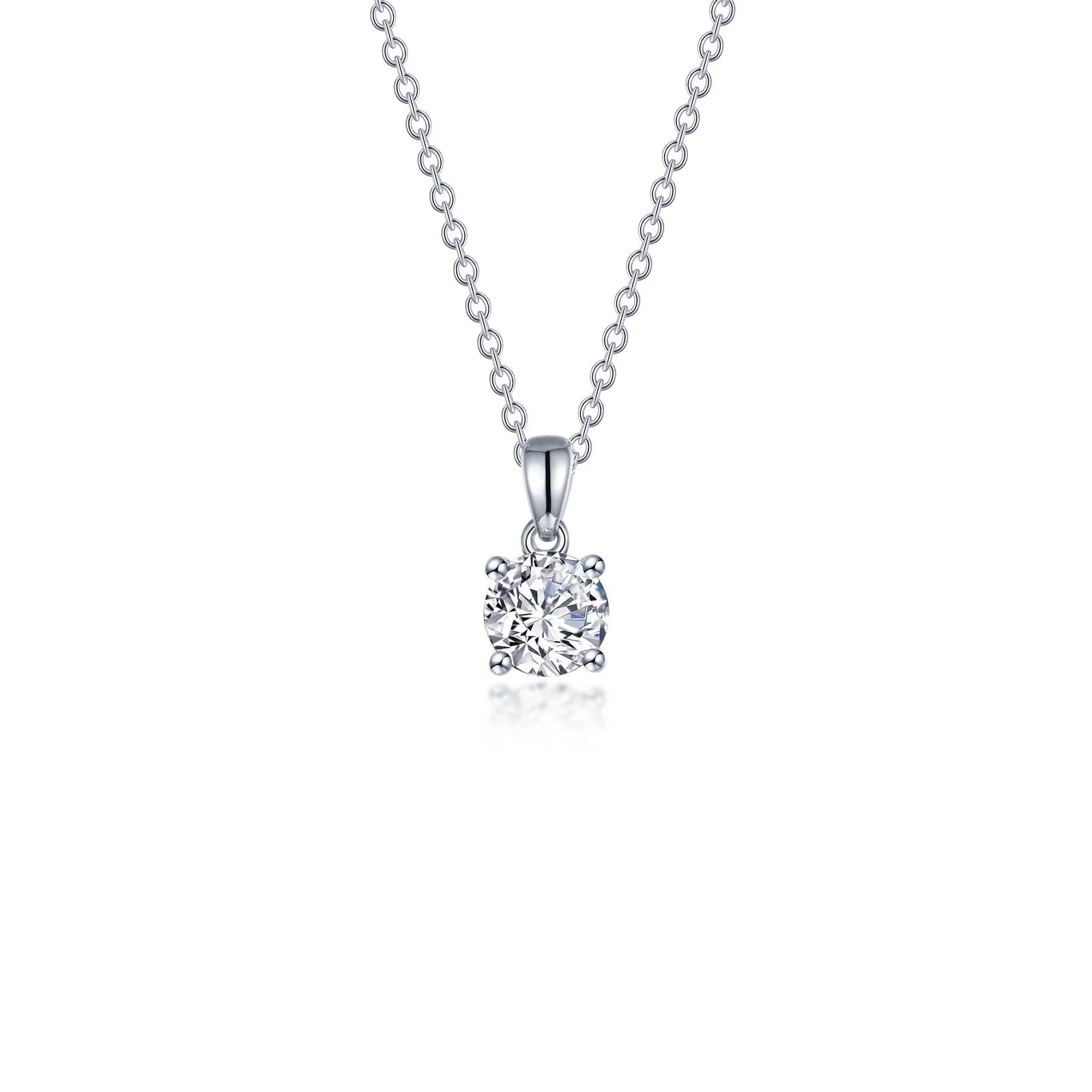 Lafonn Simulated Diamond 0.65ct 4 Prong Solitaire Necklace N0303CLP