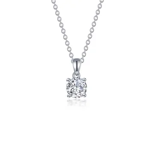 Lafonn Simulated Diamond 1.00ct 4 Prong Solitaire Necklace N0305CLP
