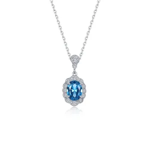 Lafonn Simulated Diamond & Blue Topaz Cloud Essence Necklace N0353BTP20