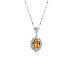 Lafonn Simulated Diamond & Citrine Clementine Essence Necklace N0353CTP20