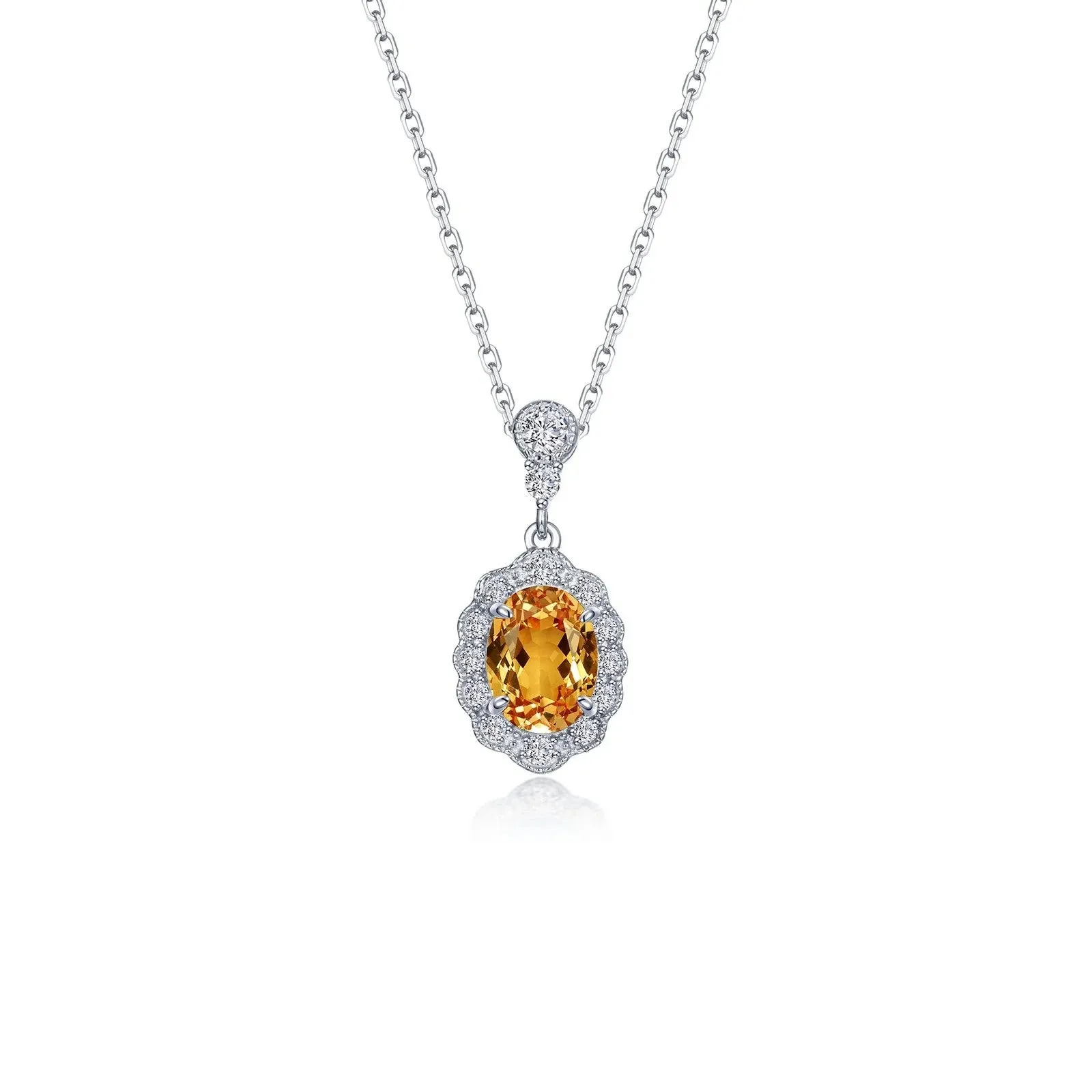 Lafonn Simulated Diamond & Citrine Clementine Essence Necklace N0353CTP20