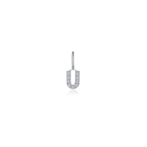 Lafonn Simulated Diamond Letter U Charm Pendant P2040CPU