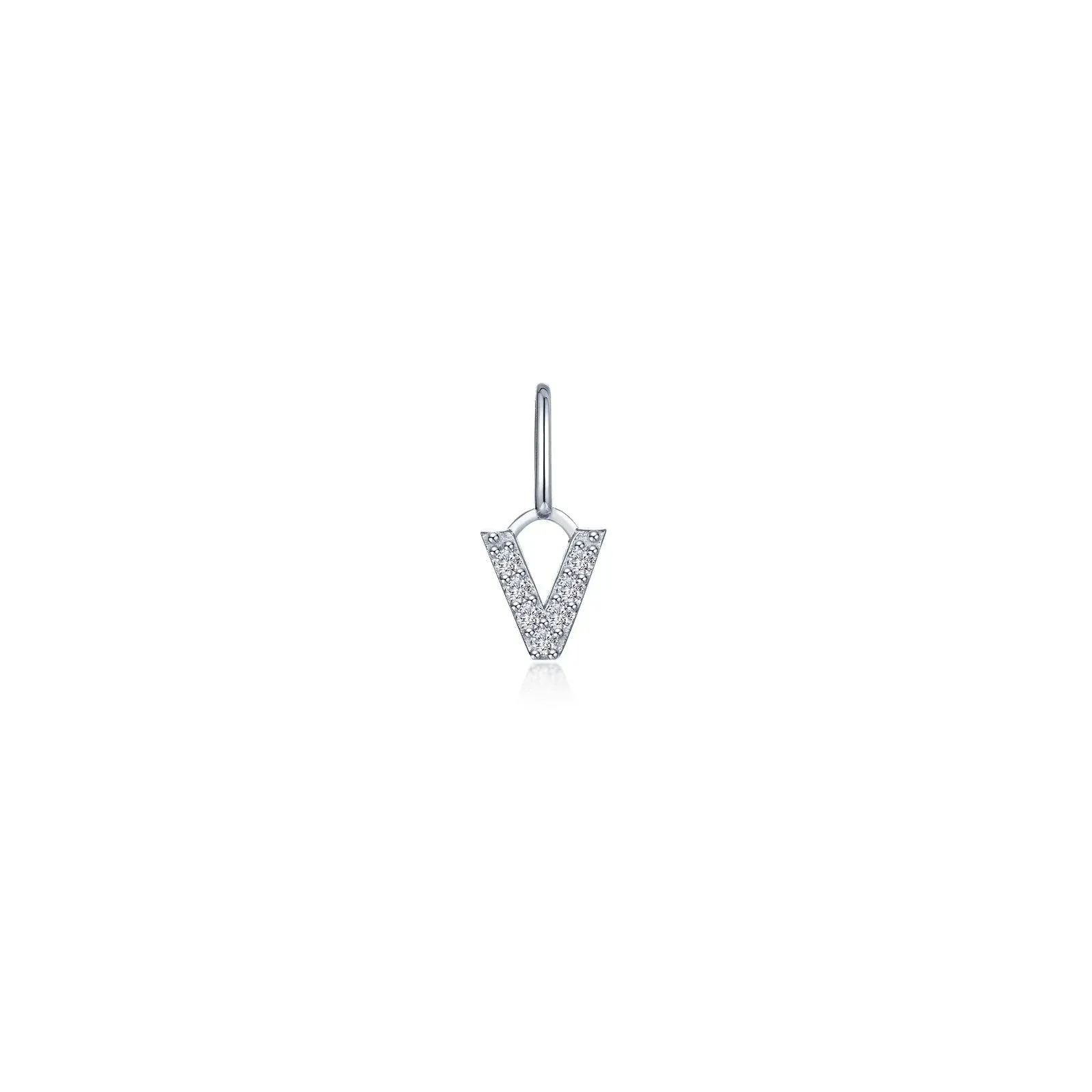Lafonn Simulated Diamond Letter V Charm Pendant P2040CPV