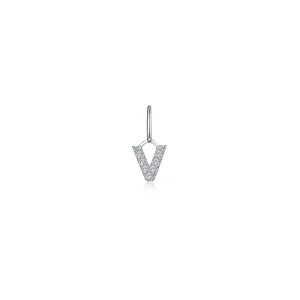 Lafonn Simulated Diamond Letter V Charm Pendant P2040CPV