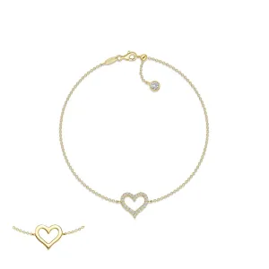 Lafonn Simulated Diamond Reversible Cut-out Heart Bracelet B0202CLG70