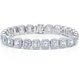Lafonn Simulated Emerald Cut Diamond Tennis Bracelet