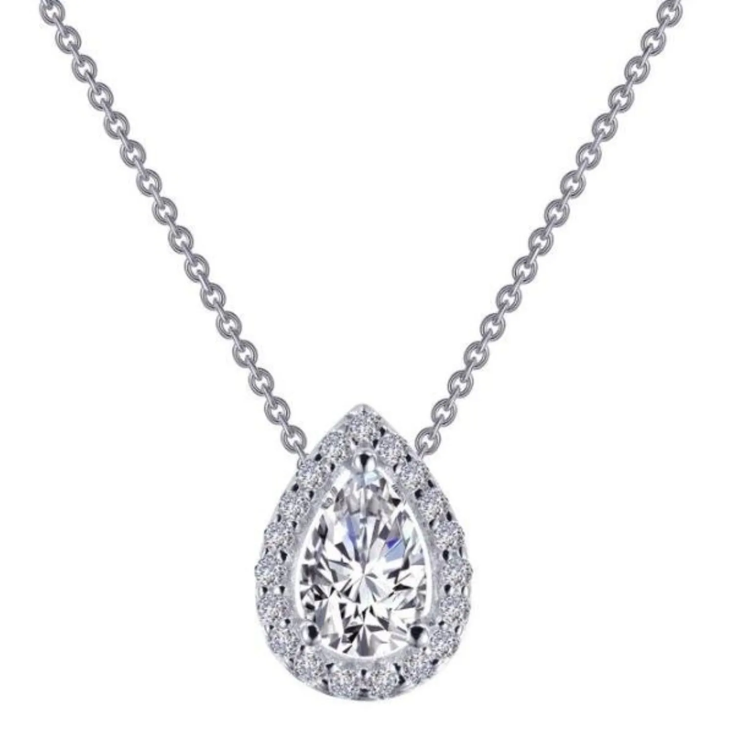Lafonn Simulated Pear Cut Diamond Halo Pendant