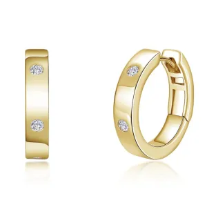 Lafonn Simulated Round Cut Diamond Bezel Set Huggie Hoop Earrings