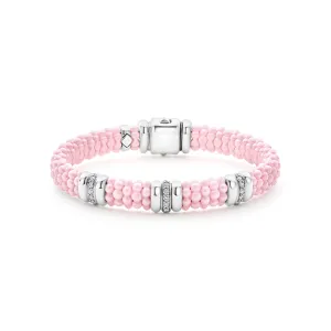 LAGOS Pink Caviar Pink Three Station Diamond Caviar Bracelet