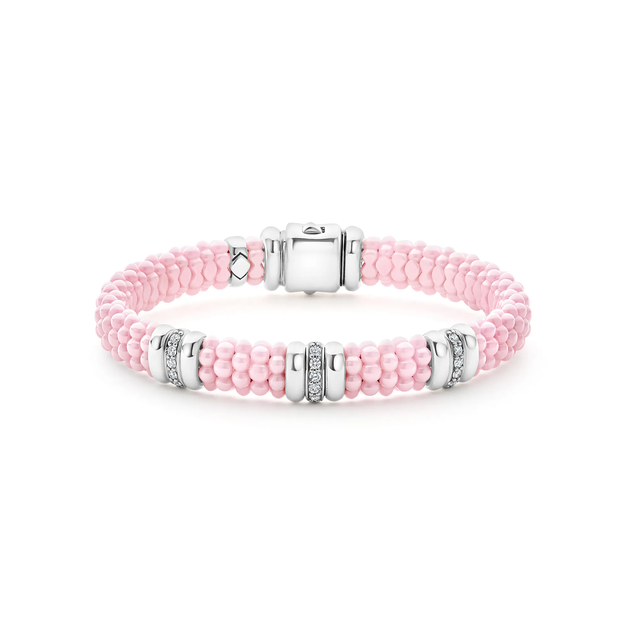 LAGOS Pink Caviar Pink Three Station Diamond Caviar Bracelet