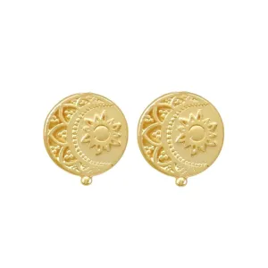 Laihas La Luna Gold Boho Stud Earrings