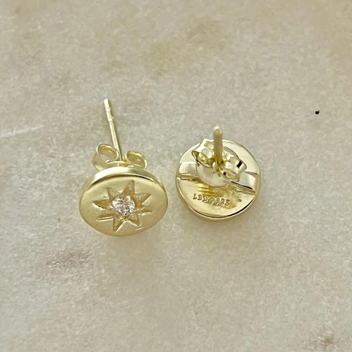 Laihas Prestige ‘Shoot For The Stars’ Gold Stud Earrings-Topaz