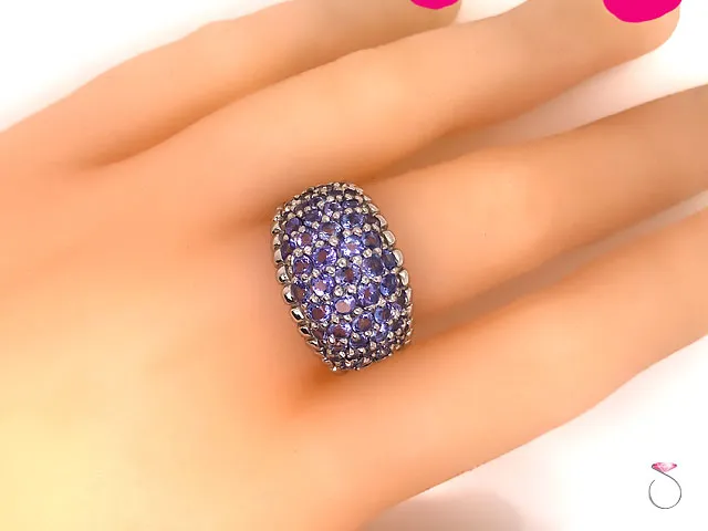Large 2.00 ctw. Tanzanite Dome Ring in Platinum