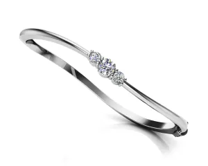 Legendary Curved Lab-Grown Diamond Bangle with 0.75 ct.(finished) 3.8mm, 4.5mm