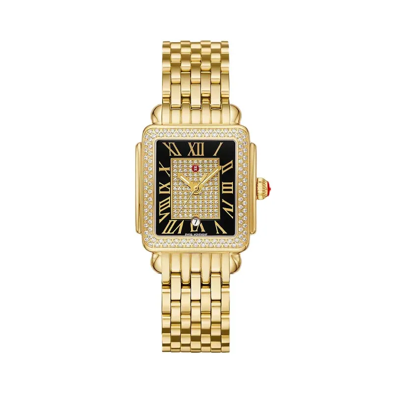 Limited Edition Deco Madison Mid 18K Gold-Plated Stainless Steel Diamond Watch, 31mm
