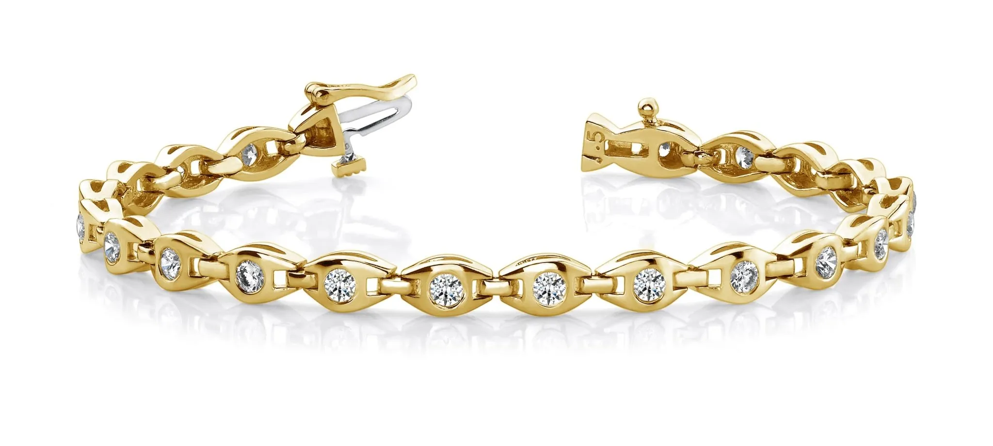 Linked Eye Diamond Bracelet with 2.08 ct.(finished) 3mm