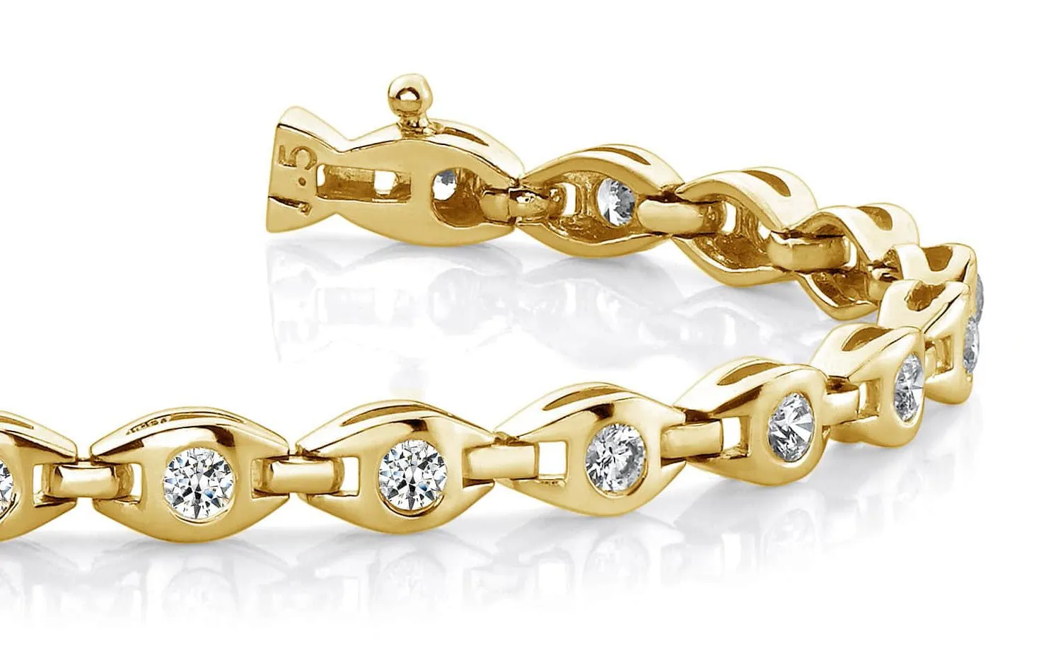 Linked Eye Diamond Bracelet with 2.08 ct.(finished) 3mm