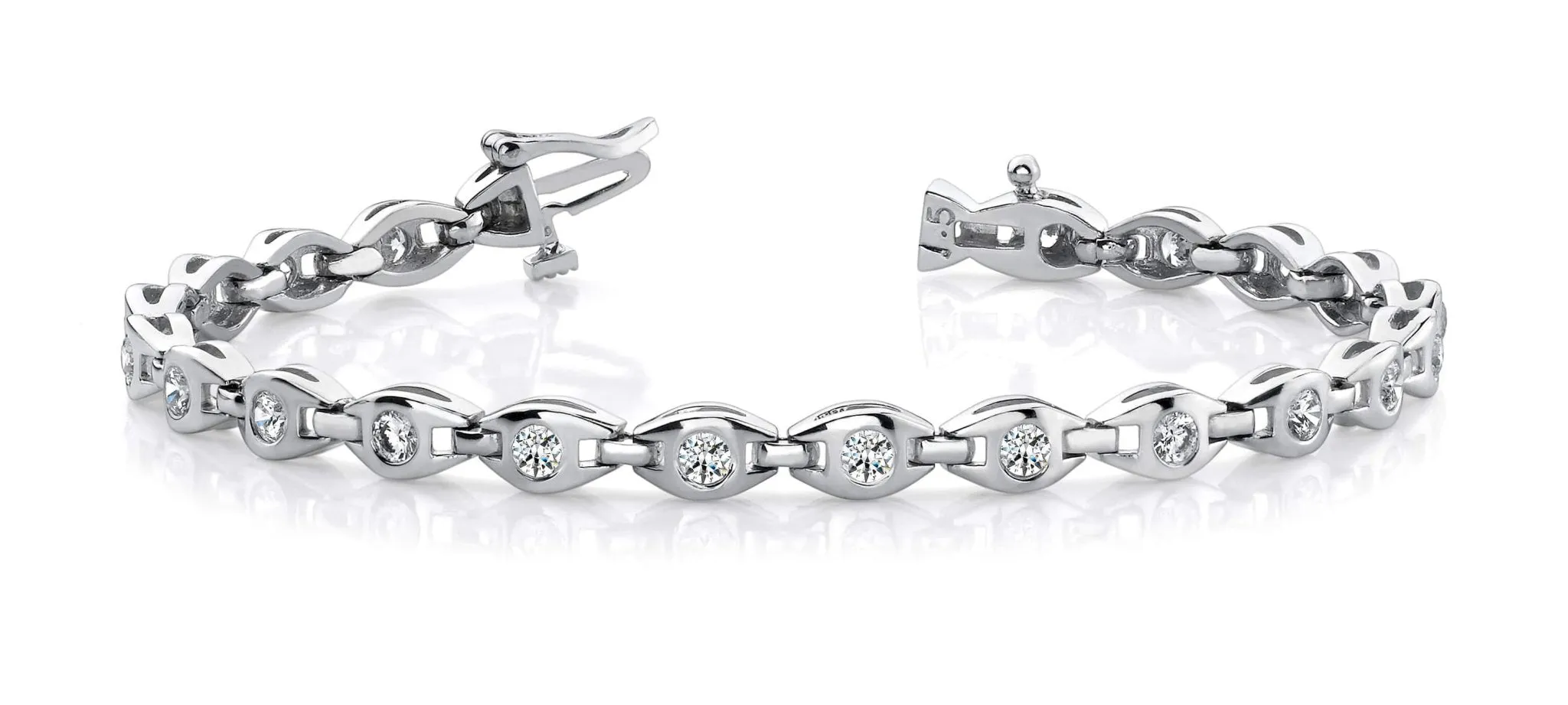 Linked Eye Diamond Bracelet with 2.08 ct.(finished) 3mm