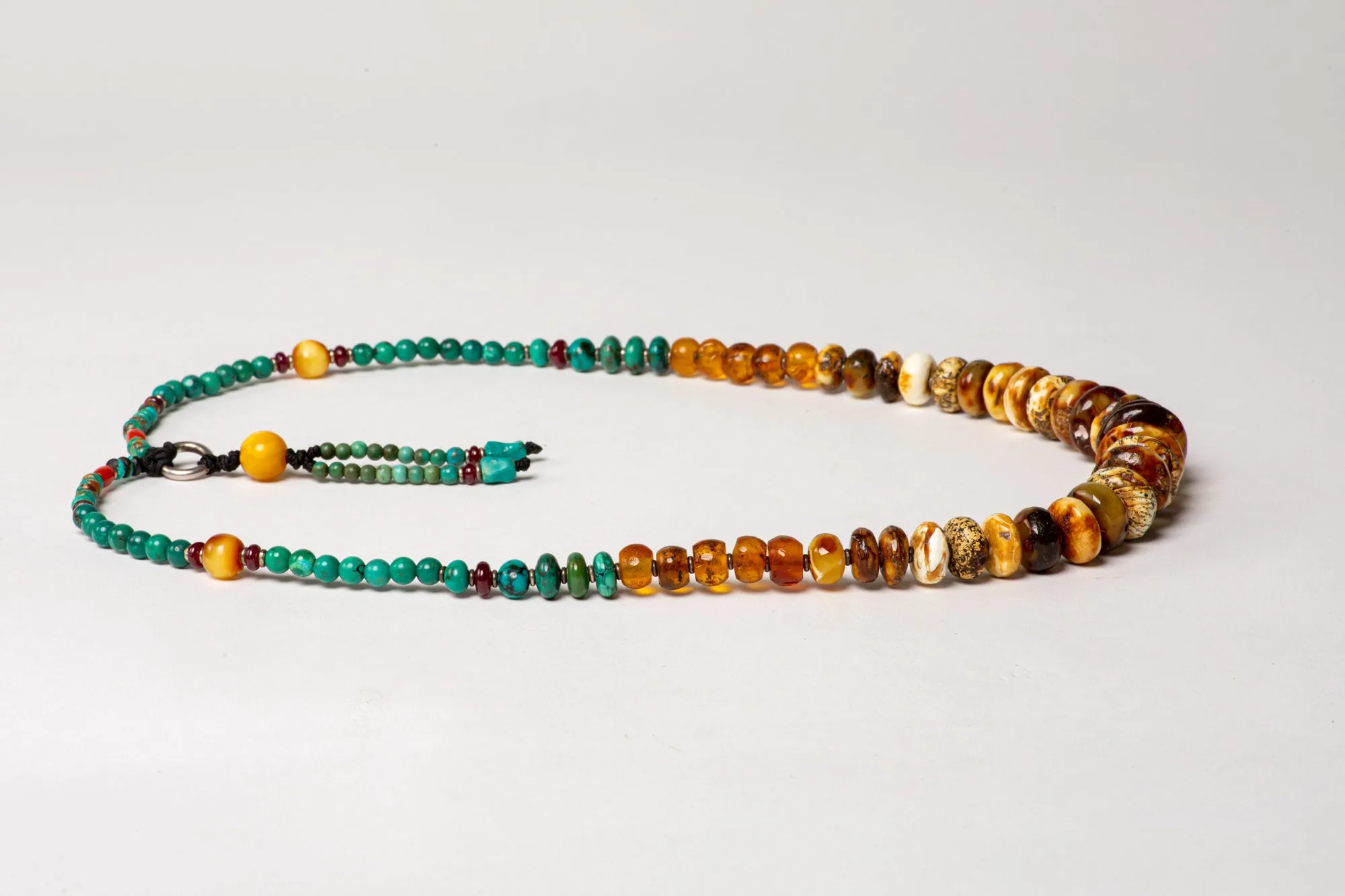 Long Amber Mala necklace with Tassle