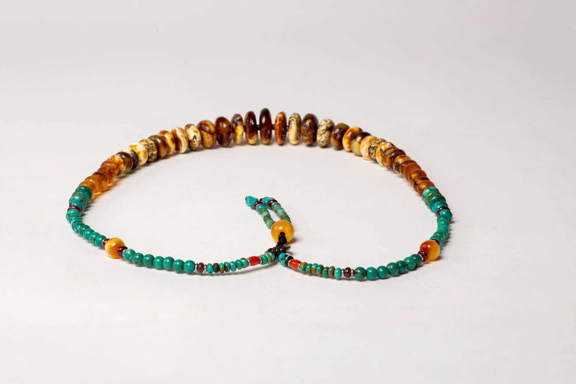 Long Amber Mala necklace with Tassle
