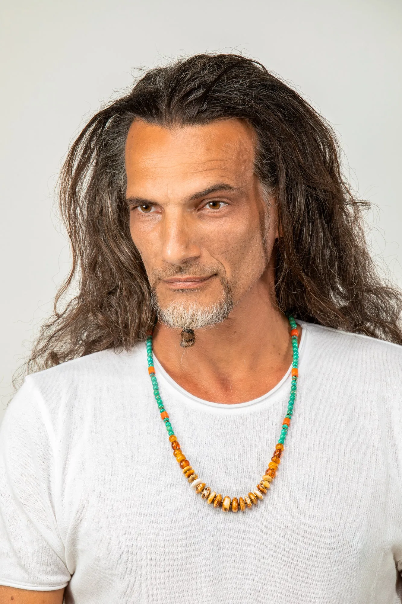 Long Amber Mala necklace with Tassle