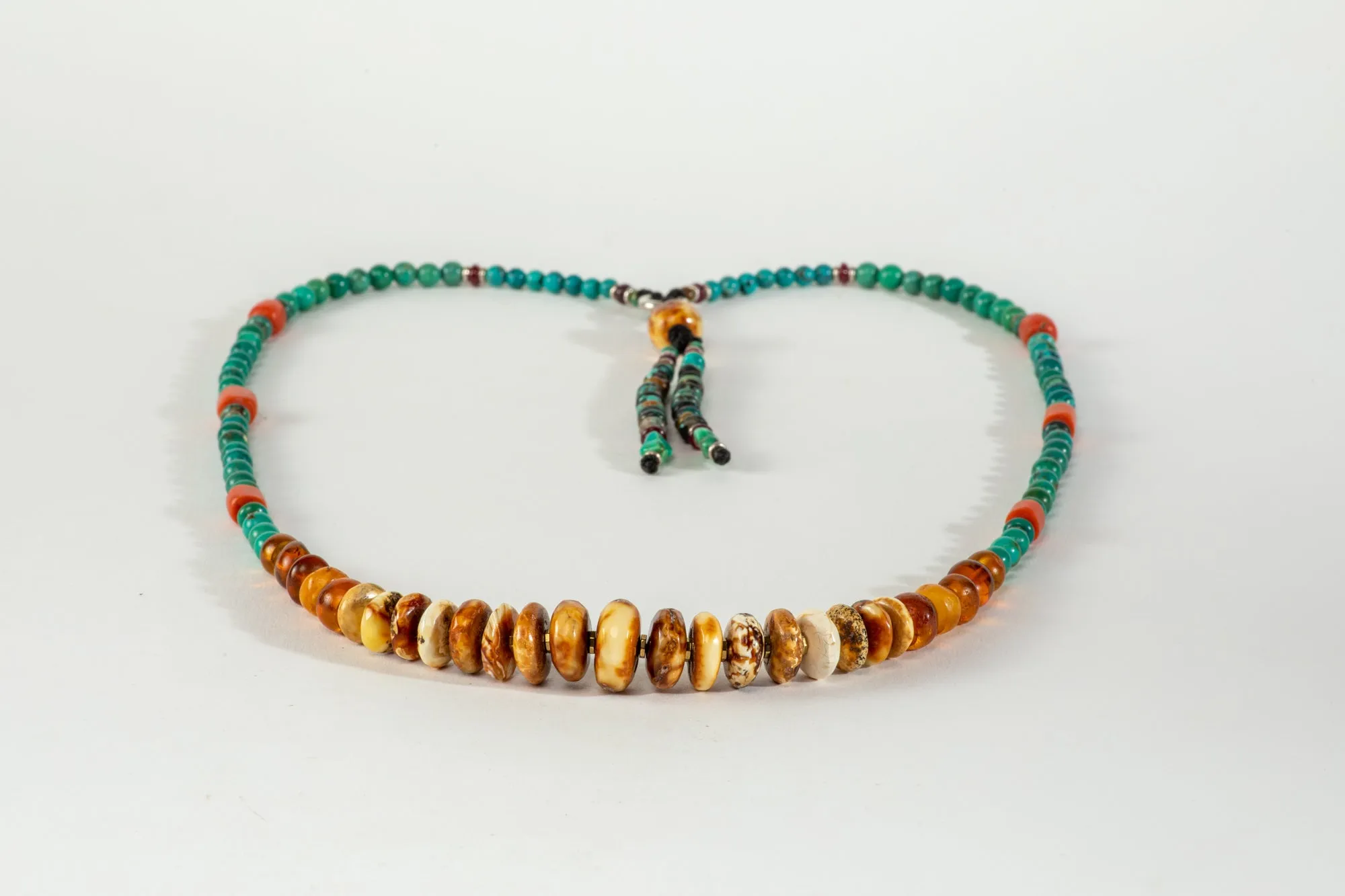 Long Amber Mala necklace with Tassle