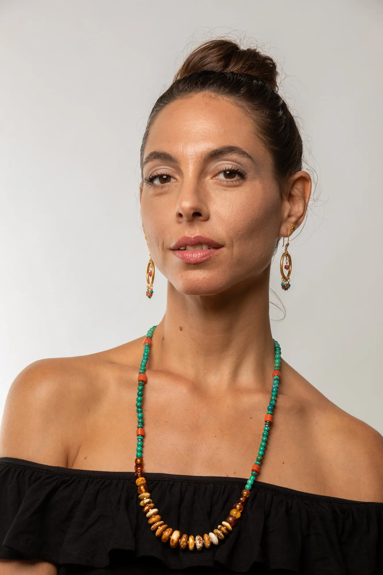 Long Amber Mala necklace with Tassle